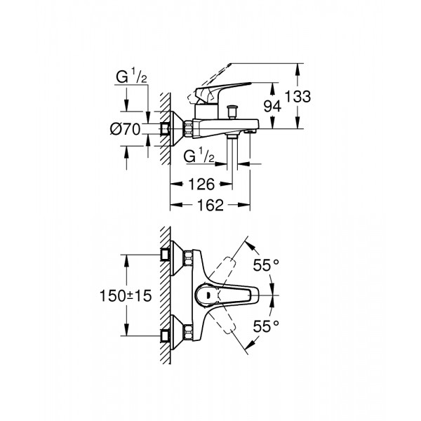 Змішувач для ванни Grohe BauFlow 23601000