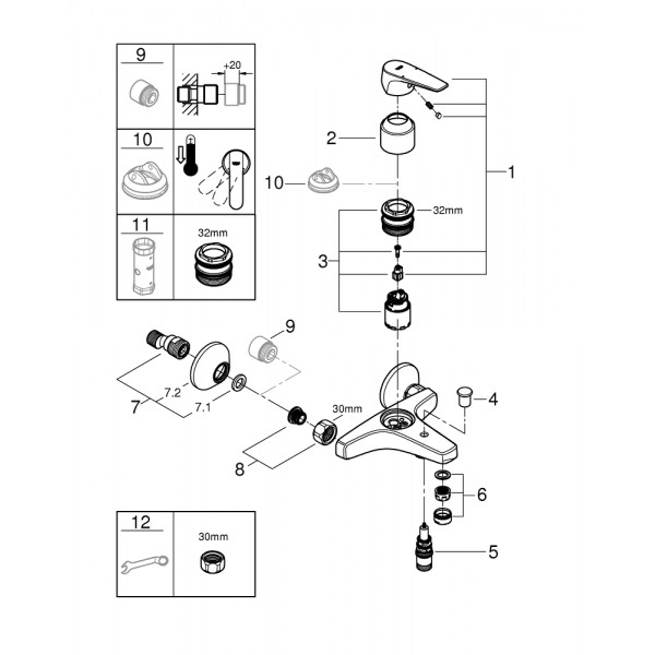 Змішувач для ванни Grohe BauFlow 23601000