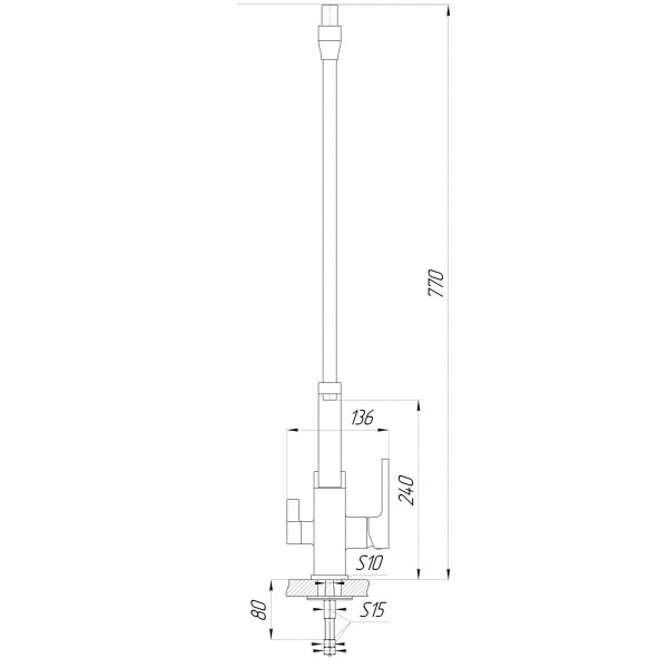 Змішувач для кухні з підключенням до фільтра Globus Lux LAZER 000026504