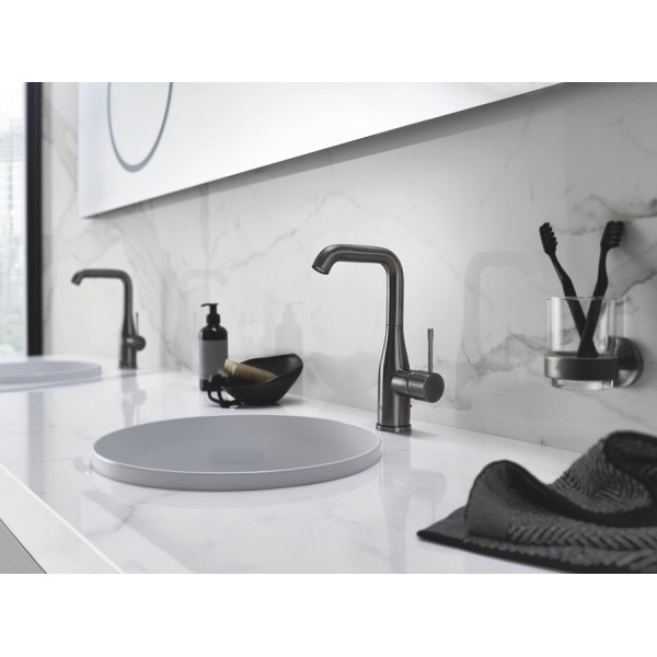 Змішувач для раковини чорний графіт одноважільний Grohe Essence 32628AL1