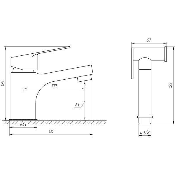 Смеситель для умывальника с гигиеническим душем TOPAZ CAPRI TCA-15206-H44