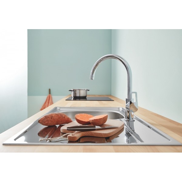 Смеситель для кухни поворотный хром Grohe BauLoop New 31368001