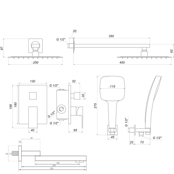 Душевая система Globus Lux SMART GLM-305N-BB 