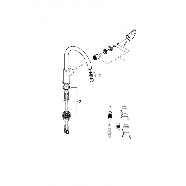 Змішувач для кухні поворотний хром Grohe BauFlow 31230001 Змішувач для кухні поворотний хром Grohe BauFlow 31230001
