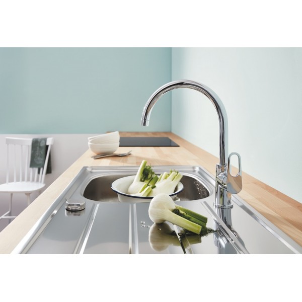 Змішувач для кухні поворотний хром Grohe BauFlow 31230001 Змішувач для кухні поворотний хром Grohe BauFlow 31230001