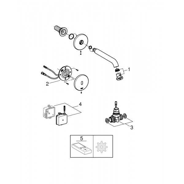 Кран сенсорный для умывальника скрытого монтажа Grohe 36447000 Essence E хром
