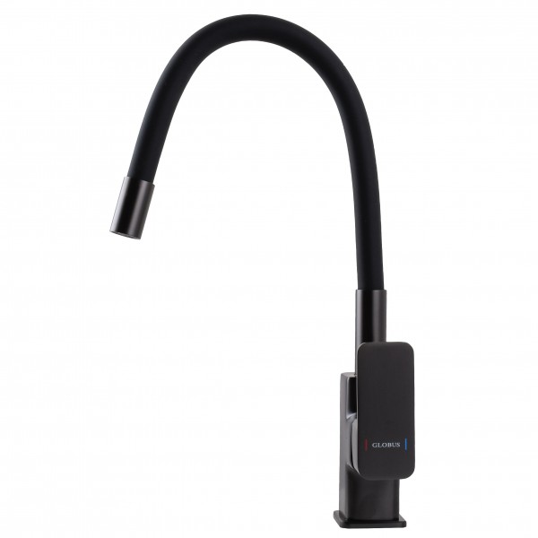 Смеситель для кухни Globus Lux Milano GLM-203LR-11-GRAPHITE Однорычажный Гибкий