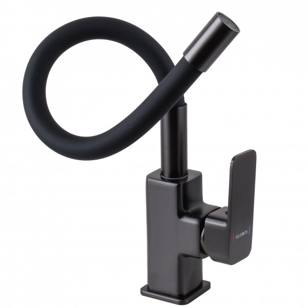 Смеситель для кухни Globus Lux Milano GLM-203LR-11-GRAPHITE Однорычажный Гибкий