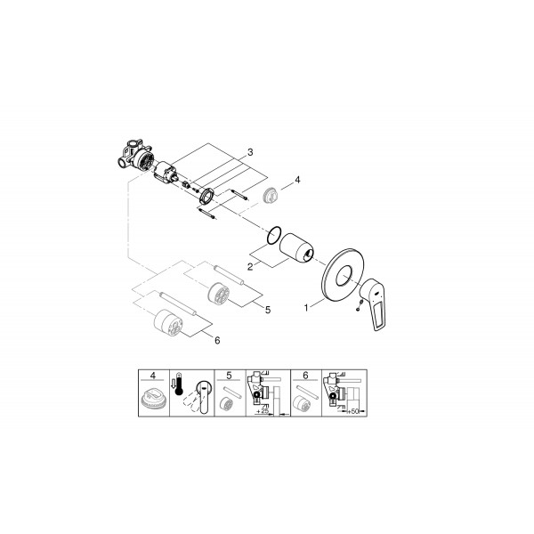 Смеситель для душа скрытого монтажа Grohe BauLoop New 29042001 Смеситель для душа скрытого монтажа Grohe BauLoop New 29042001