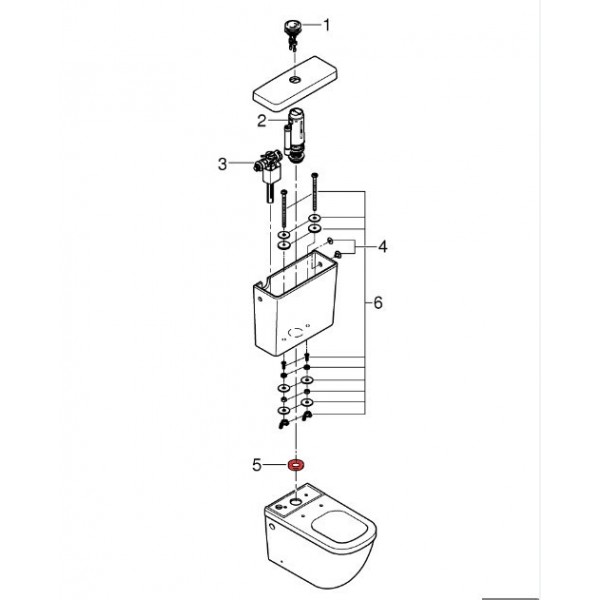 Уплотнительное кольцо между бачком и унитазом Grohe 49021000