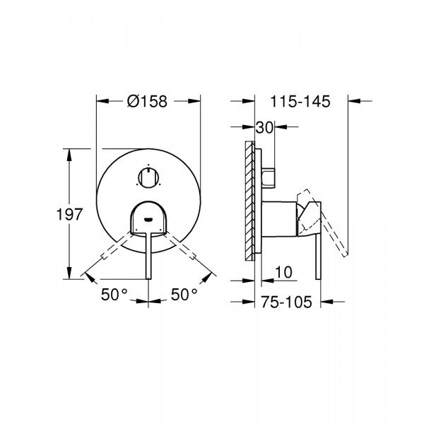 Змішувач для душу прихованого монтажу на 3 виходи Grohe Plus 24093DC3 Змішувач для душу прихованого монтажу на 3 виходи Grohe Plus 24093DC3