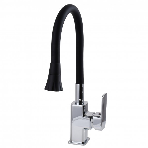 Смеситель для кухни Globus Lux Milano GLM-0203LA-B01 Однорычажный Гибкий