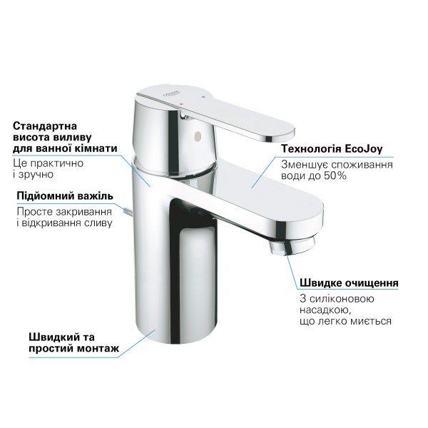 Смеситель для раковины однорычажный Grohe Get 32883000