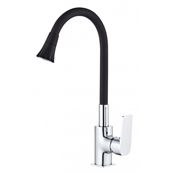 Смеситель для кухни Globus Lux BONN GLB-0203SA-B01 Однорычажный Гибкий