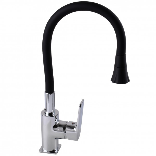 Смеситель для кухни Globus Lux BONN GLB-0203SA-B01 Однорычажный Гибкий
