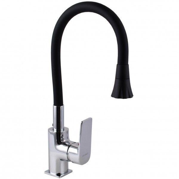 Смеситель для кухни Globus Lux BONN GLB-0203SA-B01 Однорычажный Гибкий