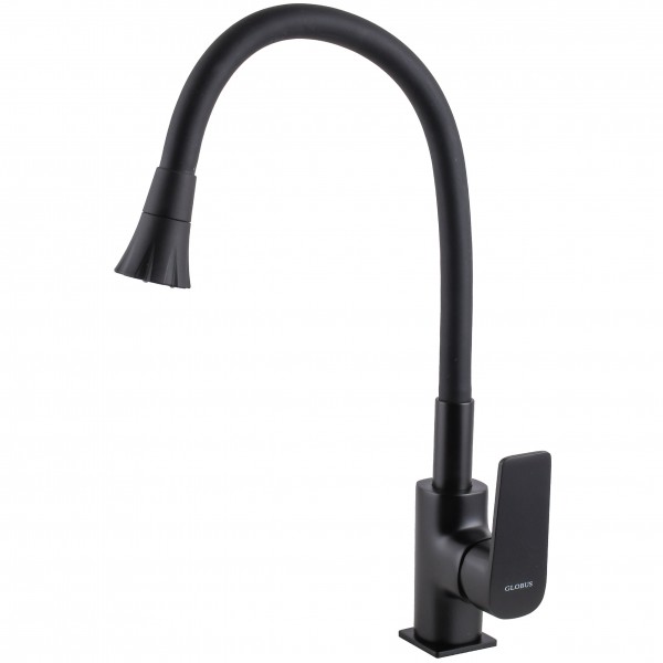 Смеситель для кухни Globus Lux BONN GLB-0203SA-BB-B01 Однорычажный Гибкий