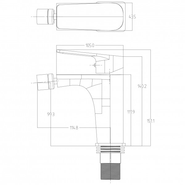 Смеситель для биде Globus Lux BONN GLB-0106
