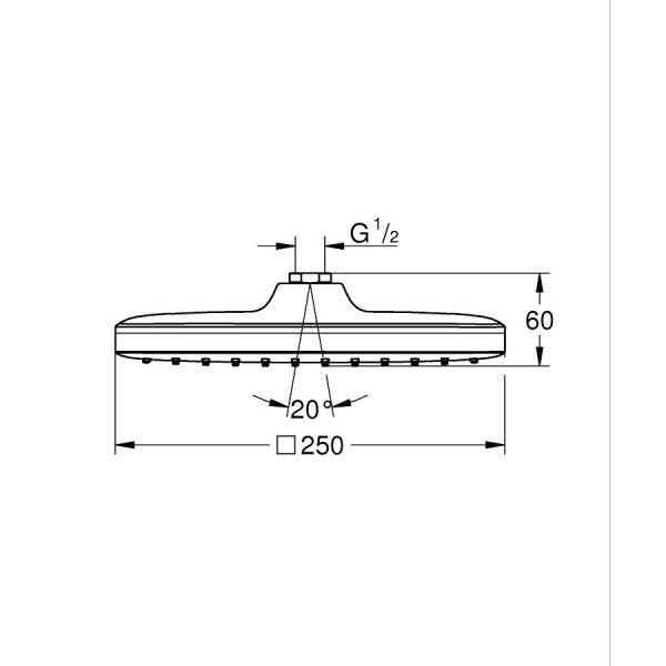 Лейка верхнего душа квадратная Grohe Vitalio Comfort 26695000
