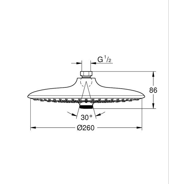 Лейка верхнего душа круглая Grohe Vitalio Joy 26462000