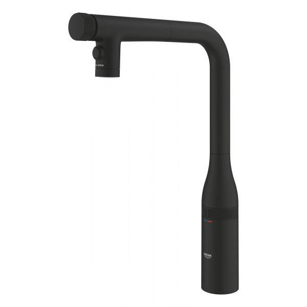 Змішувач для кухні висувний чорний Grohe Essence Smartcontrol 31892KF0