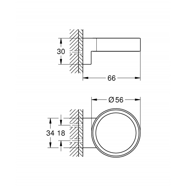 Держатель для стакана, мыльницы чёрный Grohe Selection 41217KF0