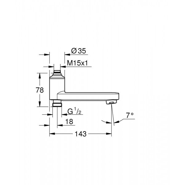 Излив для смесителя 14 см со встроенным переключателем Grohe 134502430