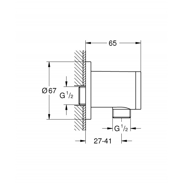 Підключення душового шлангу Grohe Tempesta 28671001