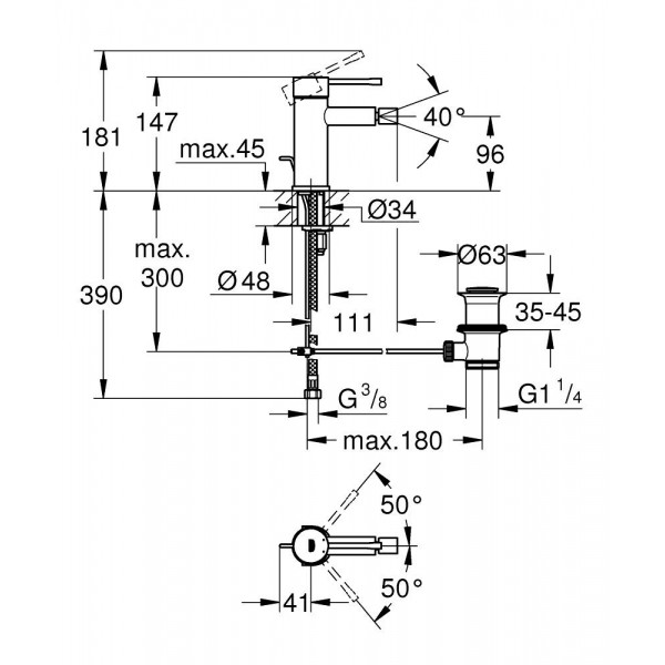Змішувач для біде Grohe Essence New 24178GL1 золото