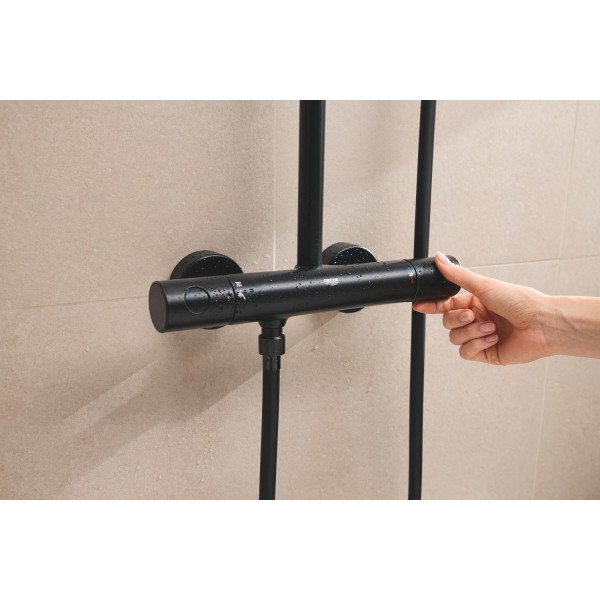 Душевая система с термостатом черная Grohe Tempesta System 250 Cube 266892431