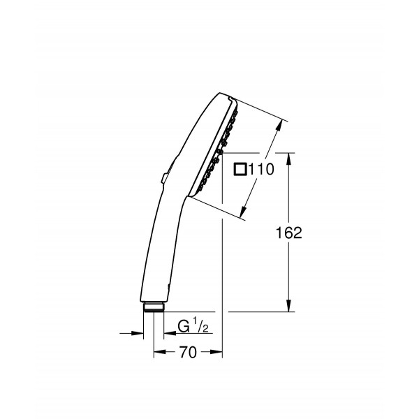 Душевая лейка гидромассажная черная Grohe Tempesta Cube 110 267462433
