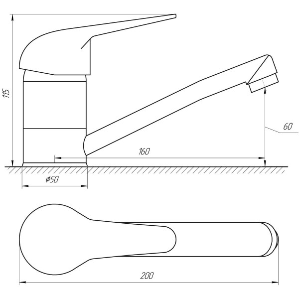 Змішувач для кухні одноважільний BRAVO 000005888