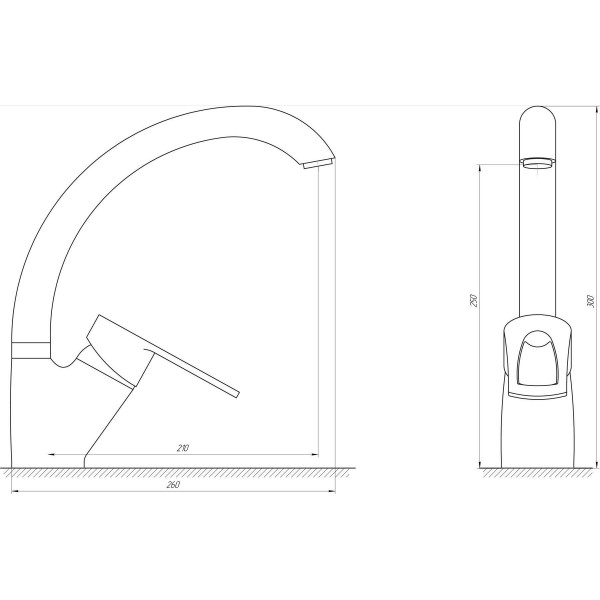 Смеситель для кухни однорычажный Globus Lux 000008769