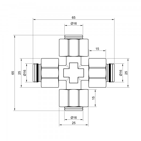 Хрестовина обтискна SD Plus 16 SD150W16161616
