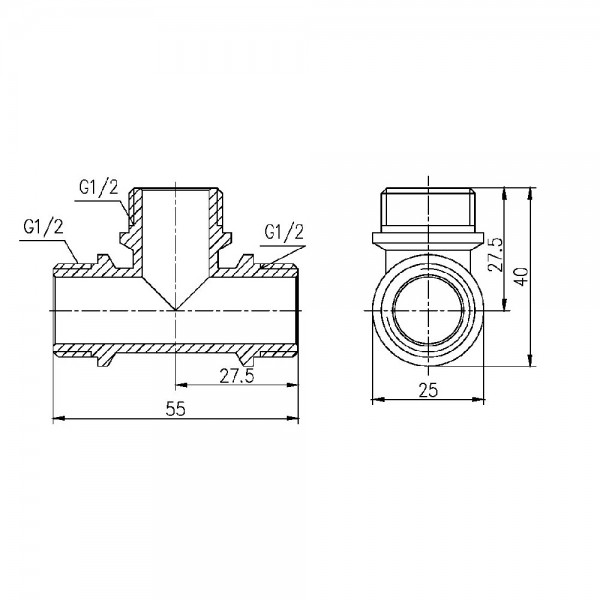 Трійник SD Forte 1/2" ЗЗ SF36715