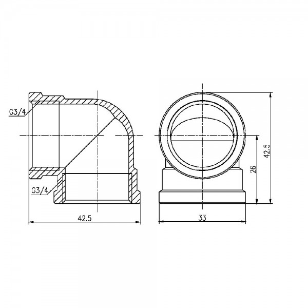 Кут SD Forte 3/4" ВВ SF36820