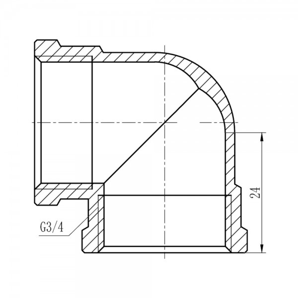 Кут SD Forte 3/4" ВВ хром SF368H20