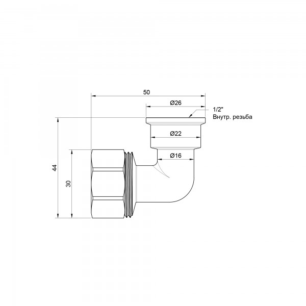 Кут обтискний SD Plus 20х1/2" ВР SD156W2015