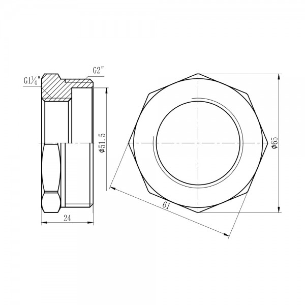 Футорка SD Forte 2"х1" 1/4 НВ SF3745032