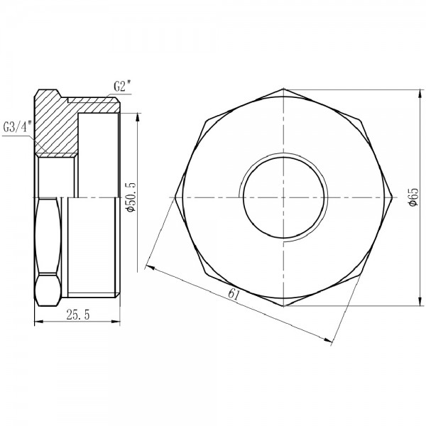 Футорка SD Forte 2"х3/4" НВ SF3745020