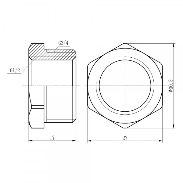 Футорка SD Forte 1/2"х3/4" НВ SF3742015