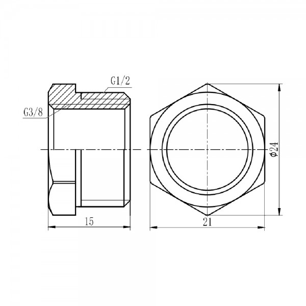 Футорка SD Forte 1/2"х3/8" ЗВ SF374159