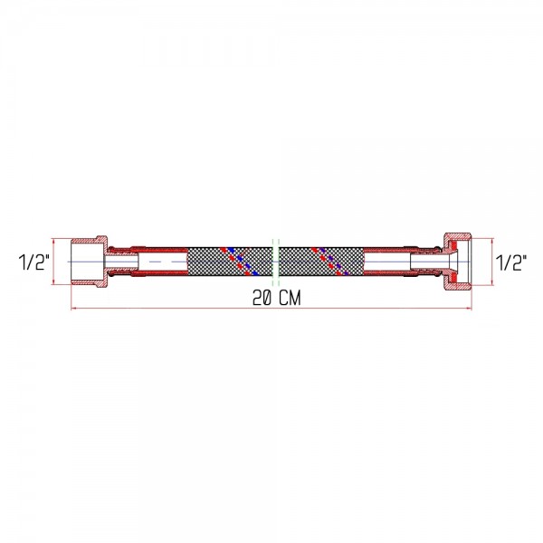 Гнучка підводка для води SD Forte ВЗ 20 см SF382W20