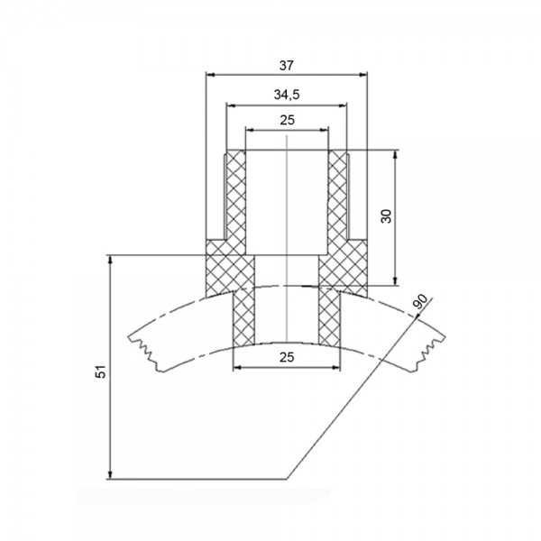 Вварное седло PPR Blue Ocean 90х25