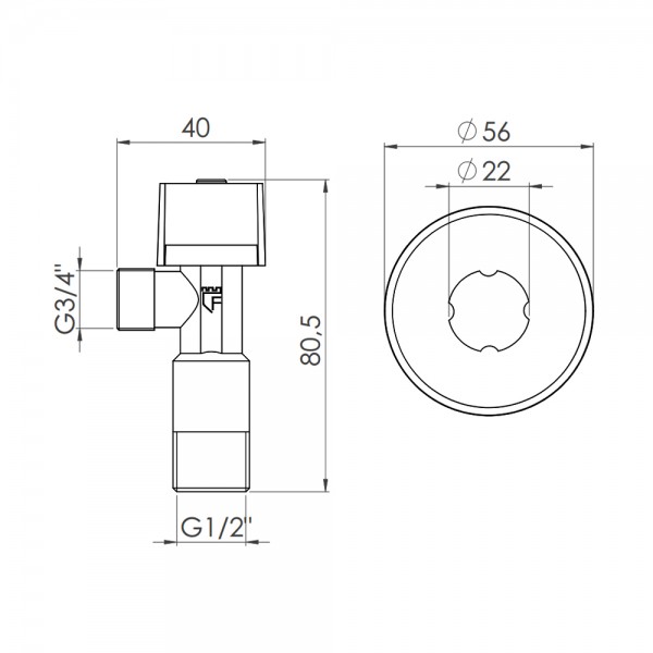 Кран приладовий кульовий SD Forte 1/2"х3/4" SF340W1520