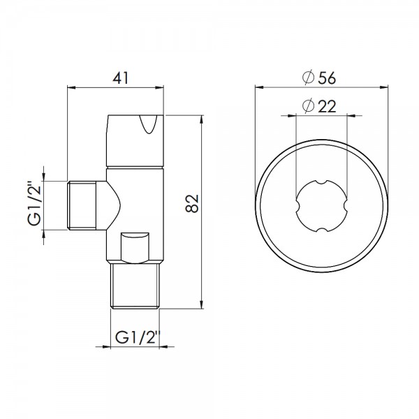 Кран приборный SD Forte 1/2" ручка "круг" SF342W1515