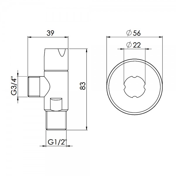 Кран приладовий SD Forte 1/2"х3/4" ручка "коло" SF342W1520