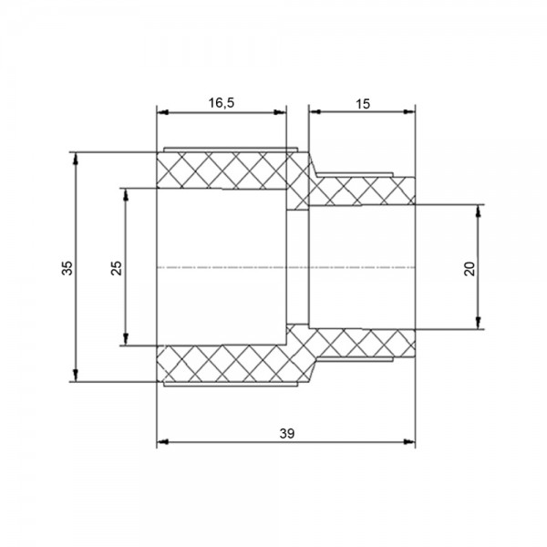 Муфта PPR Blue Ocean 25х20 редукционная