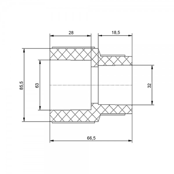 Муфта PPR Blue Ocean 63х32 редукционная