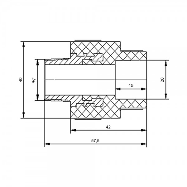 Муфта PPR Blue Ocean 20х3/4" НР
